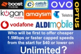 Which telco will be first with an unlimited 1.5Mbps plan for under $40?