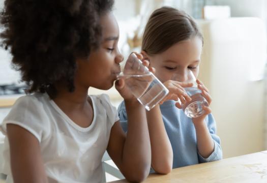 Two little girls drinking water | Merry Maids